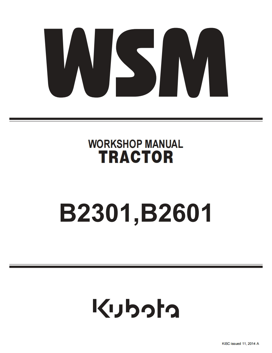 Kubota-B2301-B2601-Tractors-Workshop-维修维护手册-PDF