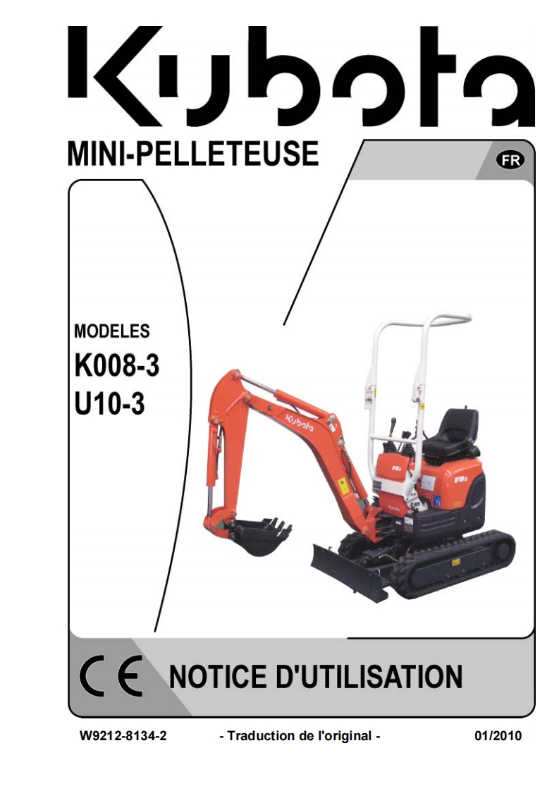 Kubota_K008-3操作与日常维护说明书手册