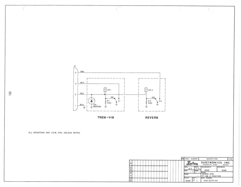 Kustom-Footswitch-Schematic电器原理图s