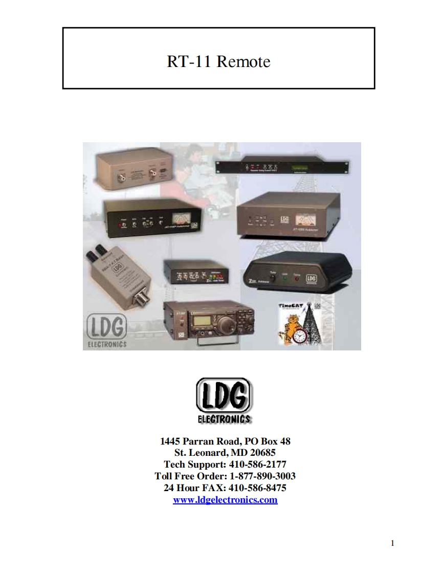 LDG_Electronics-RT-11-Remote-(Manual操作说明书手册)