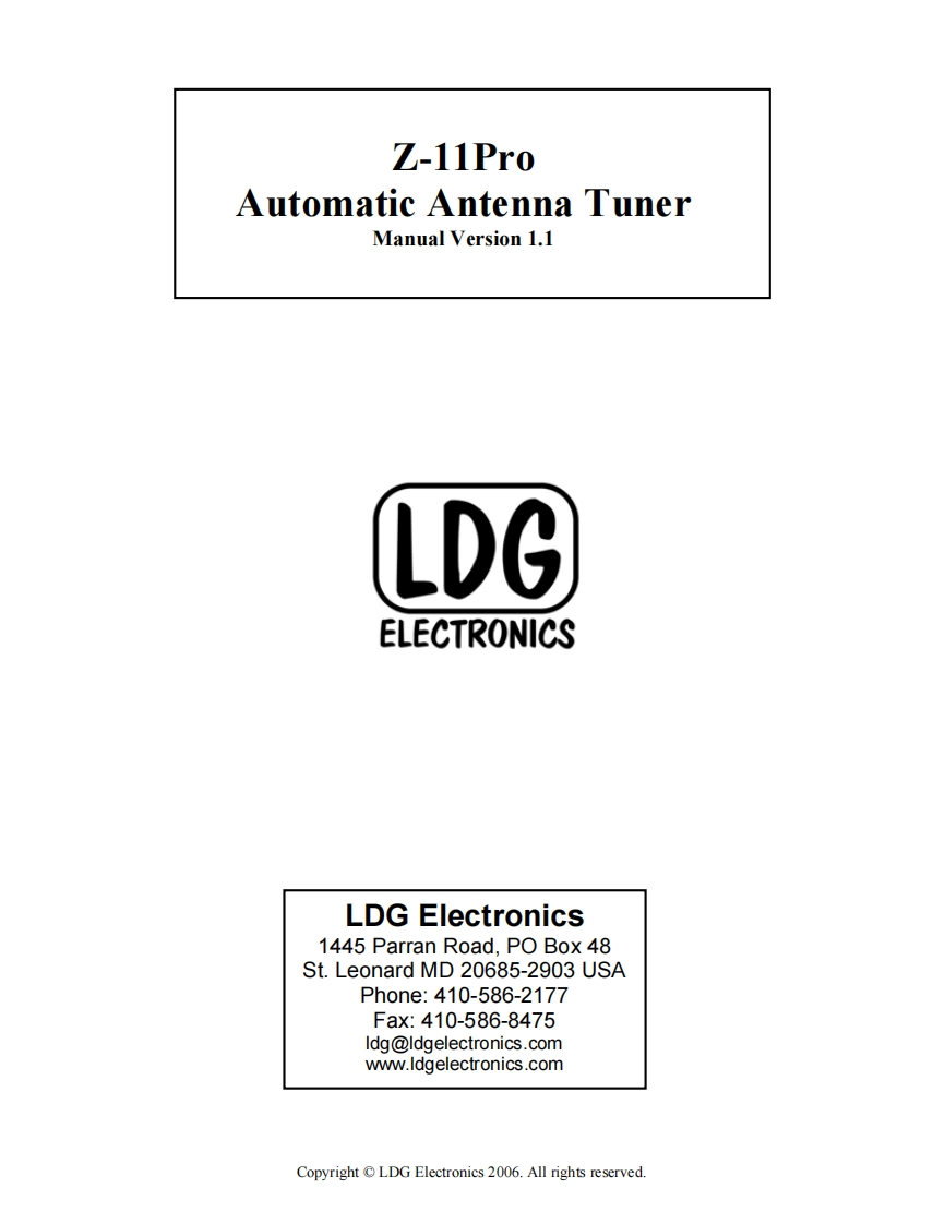 LDG_Electronics-Z-11Pro-(Manual操作说明书手册)