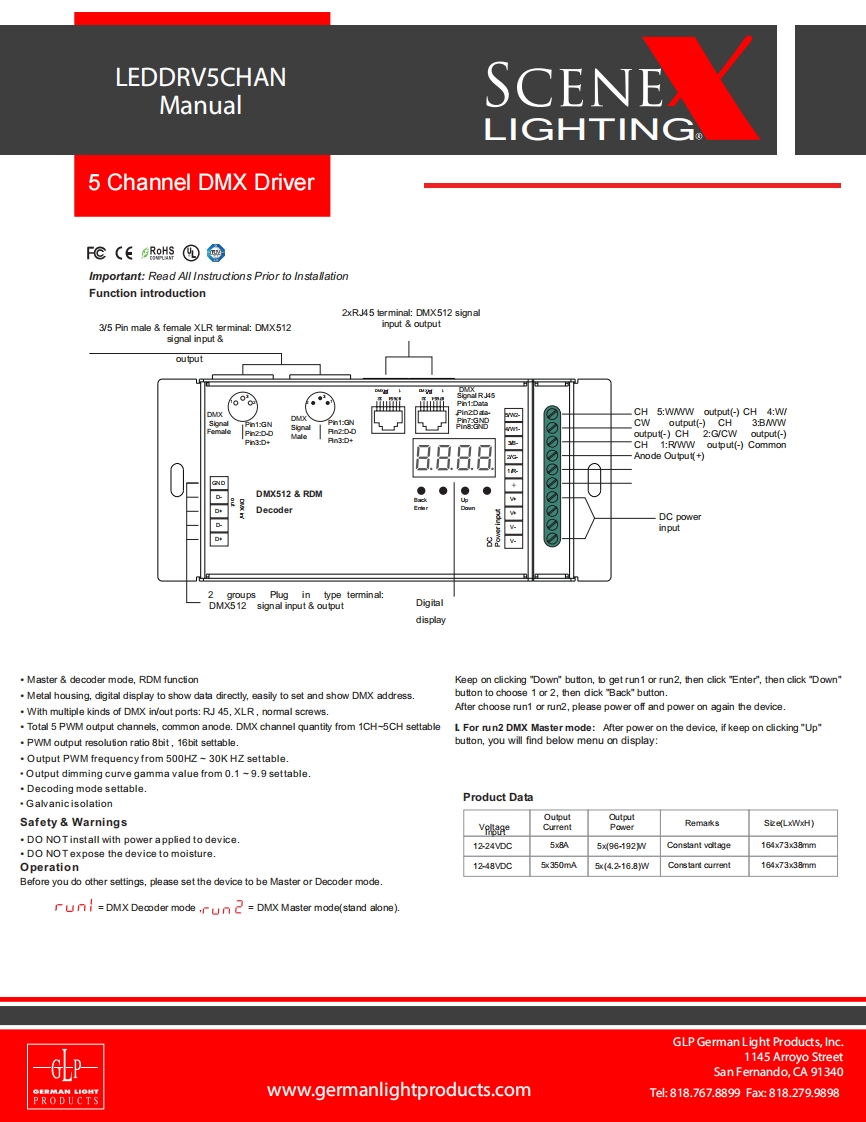 LEDDRV5CHAN-使用说明书手册