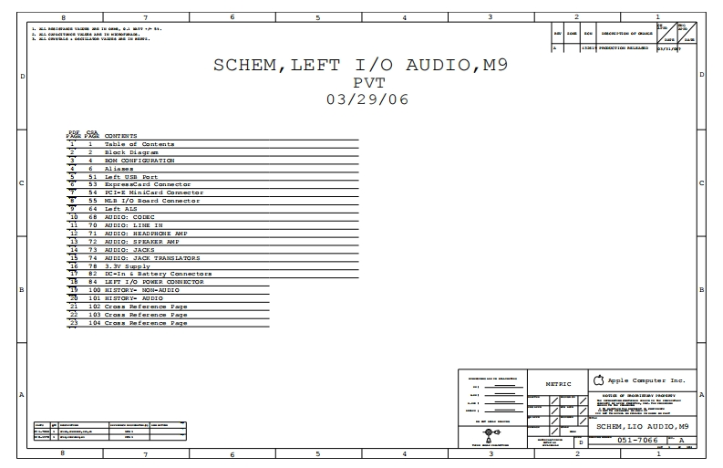 LEFT_I_O_AUDIO_M9_PVT_051-7066_RevA笔记本电器原理图
