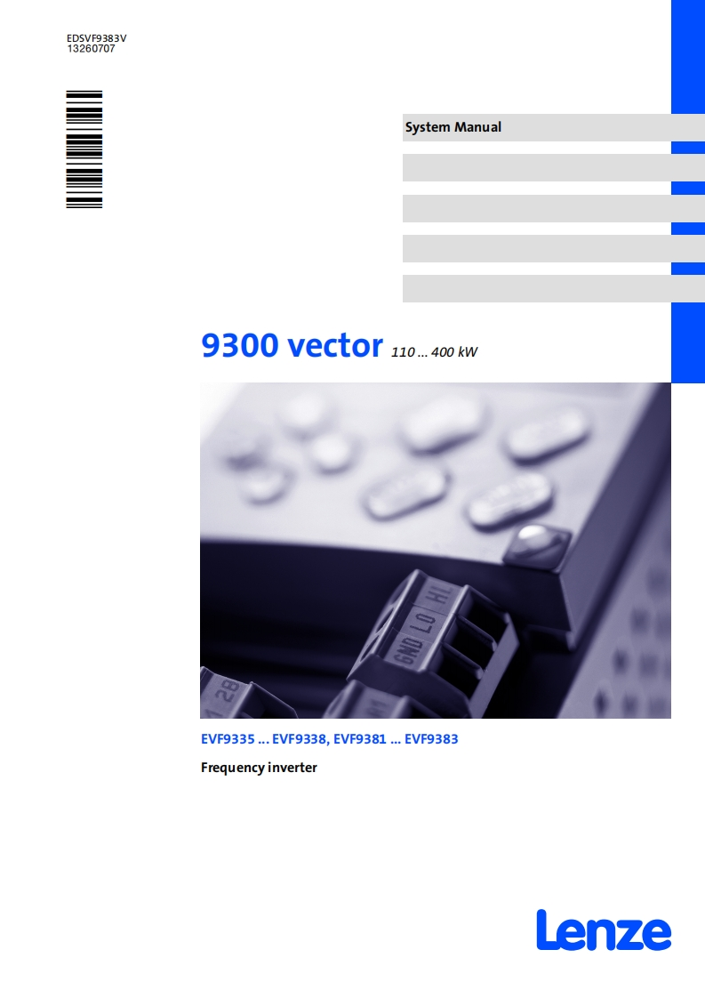 LENZE伦茨9300vector安装调试说明书手册
