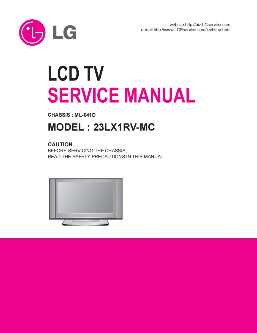 LG23LX1RV-MCLCDTVChassisML-041D维修手册电气原理图