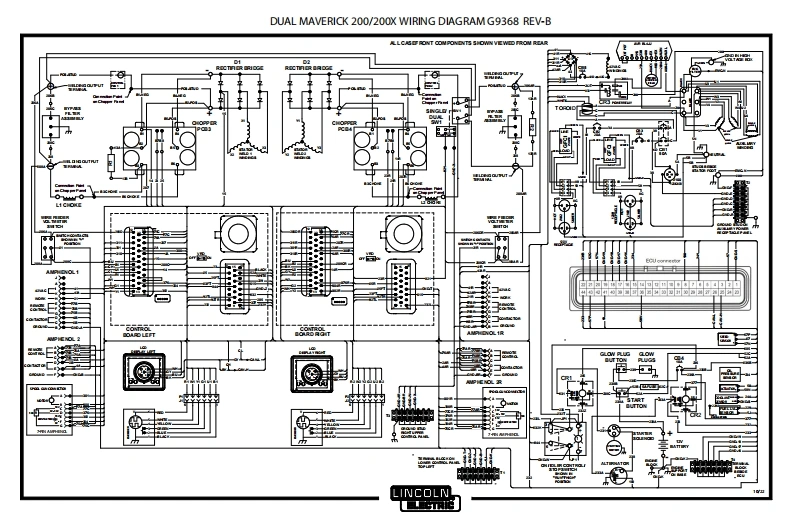LINCOLN林肯电焊机DUAL-MAVERICK-200200X-WIRING-DIAGRAM-G9368-REV-B电器原理图-找手册网