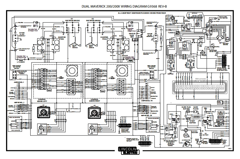 LINCOLN林肯电焊机DUAL-MAVERICK-200200X-WIRING-DIAGRAM-G9368-REV-B电器原理图