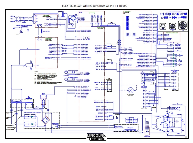 LINCOLN林肯电焊机FLEXTEC-350XP-WIRING-DIAGRAM-G8141-11-REV-C电器原理图-找手册网