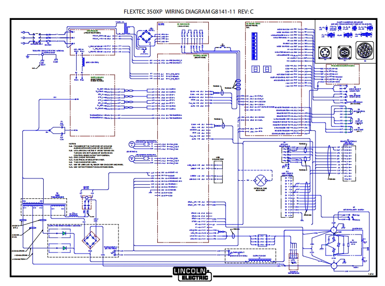 LINCOLN林肯电焊机FLEXTEC-350XP-WIRING-DIAGRAM-G8141-11-REV-C电器原理图
