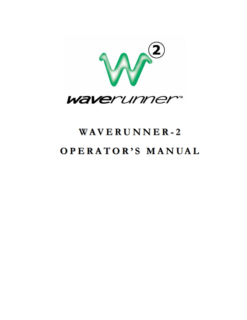 LT354_WaverunnerII_操作说明书手册