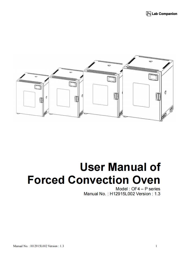 Lab-Companion-OF4-P-Forced-Convection-Oven-操作说明书手册