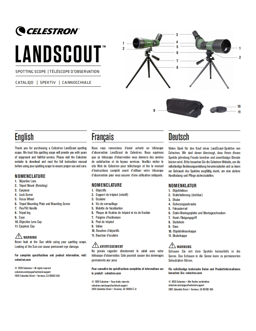 LandScout_SeriesSpottingScopes_快速操作说明书手册_5lang_F