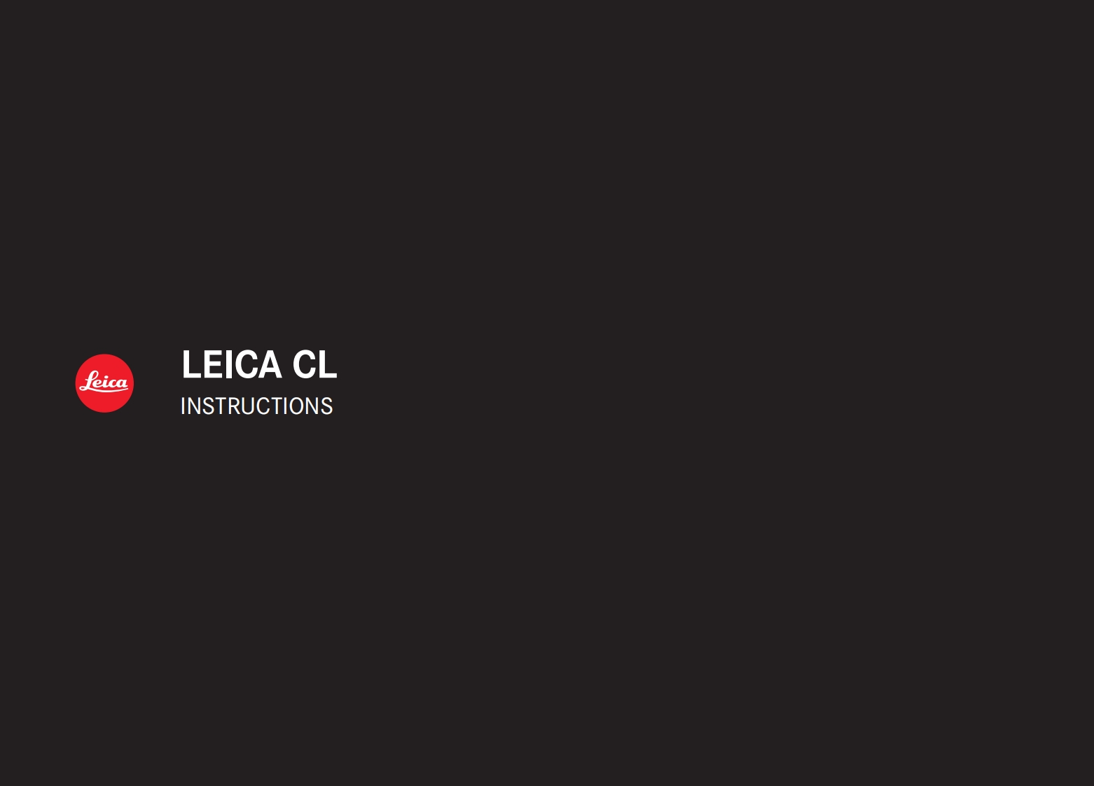 Leica-CL_English-User-使用说明书手册