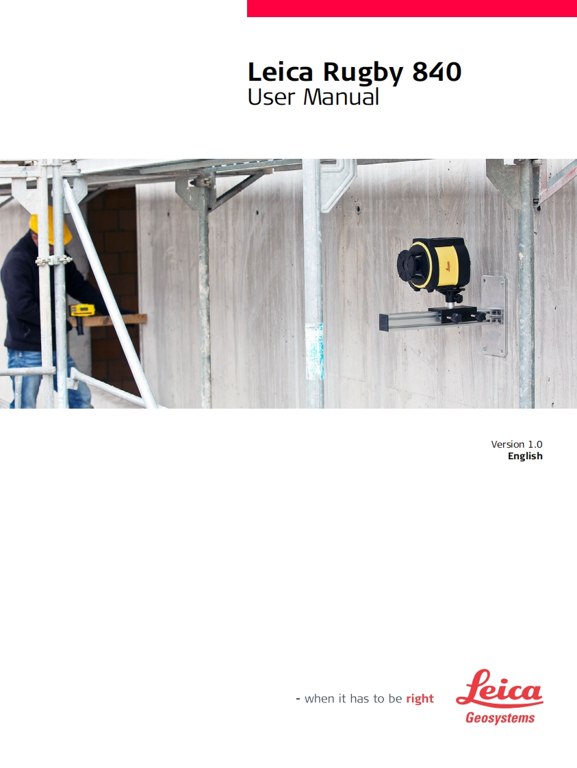 Leica-Rugby-840-操作说明书手册
