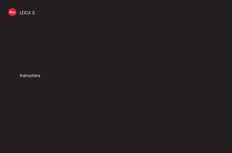 Leica-S-007_EN-使用说明书手册