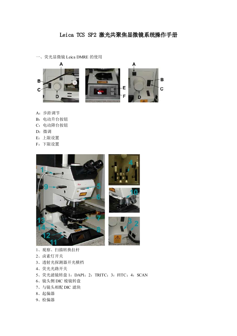 LeicaTCSSP2激光共聚焦显微镜系统操作手册