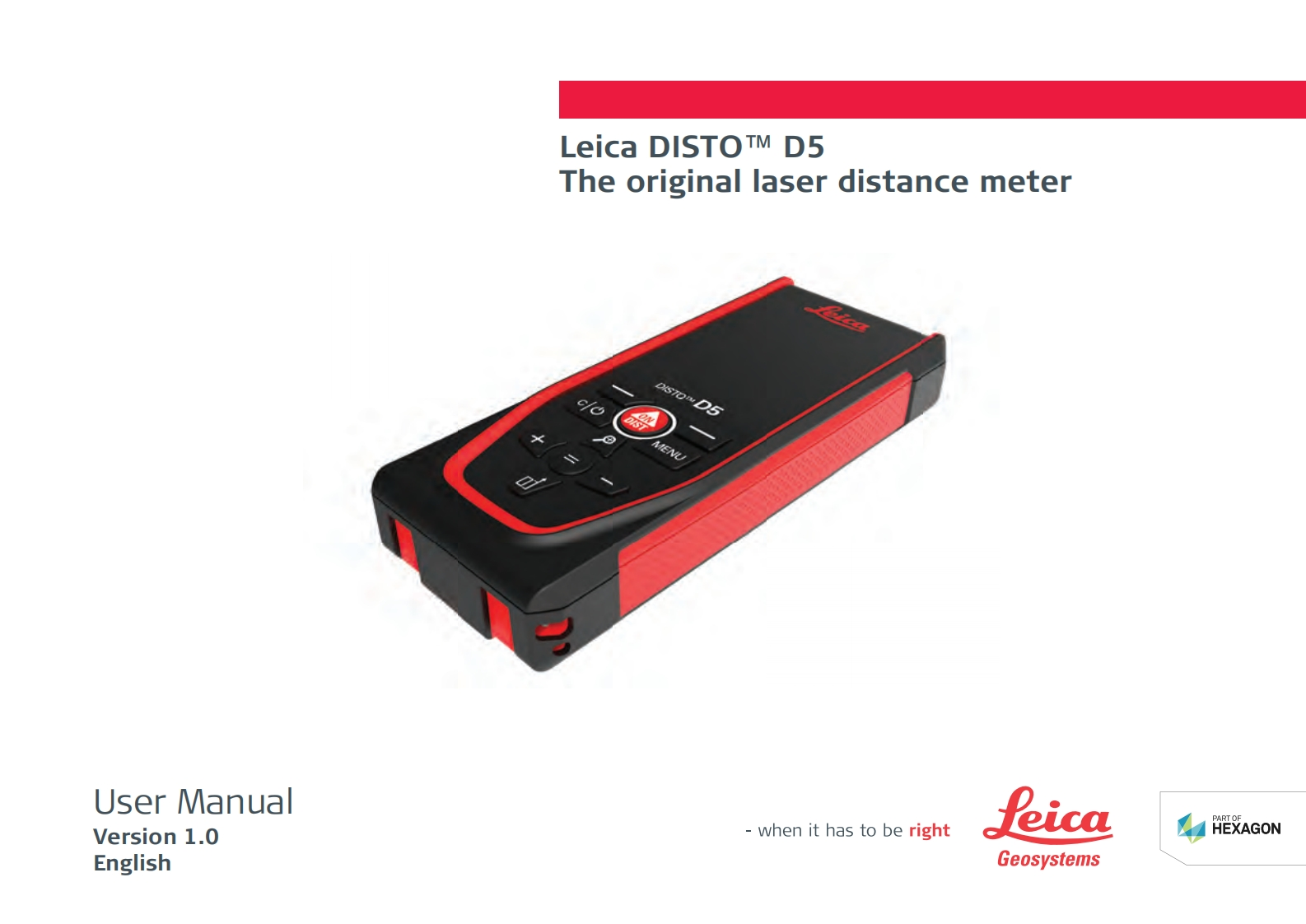Leica_DISTO_D5_User_操作说明书手册