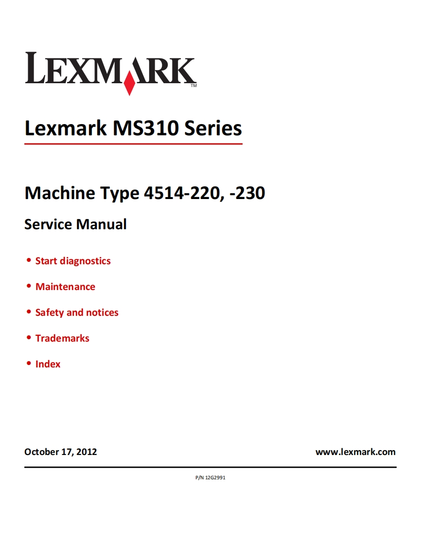 Lexmark-MS-310-Series-维修维护手册-(Eng)
