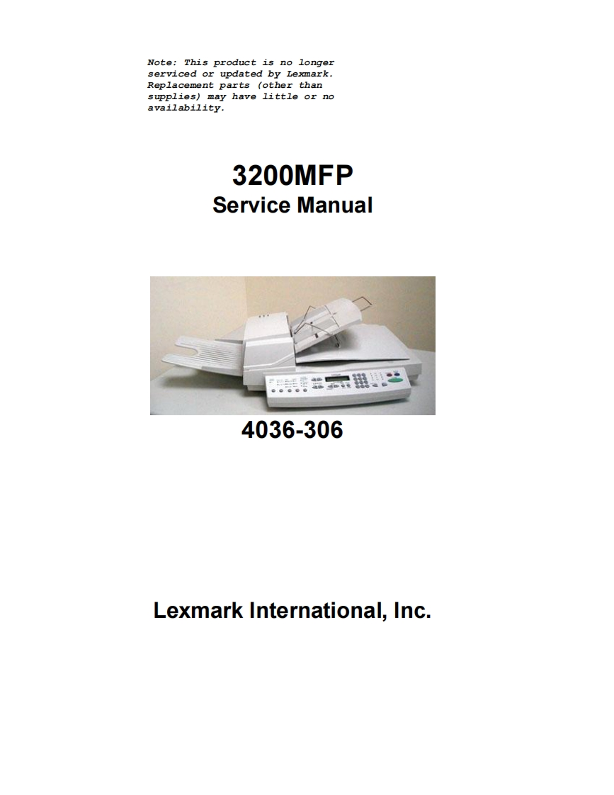 Lexmark3200MFP维修维护手册