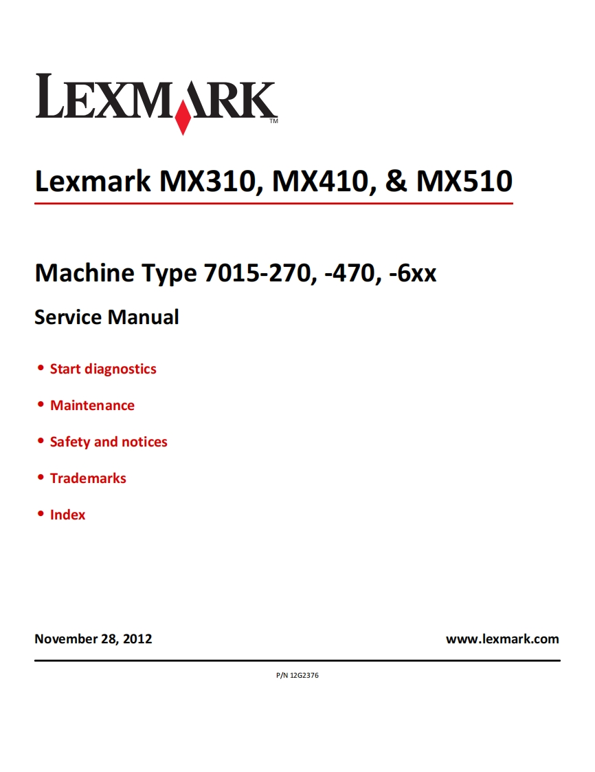 LexmarkMX310410510维修维护手册(Eng)