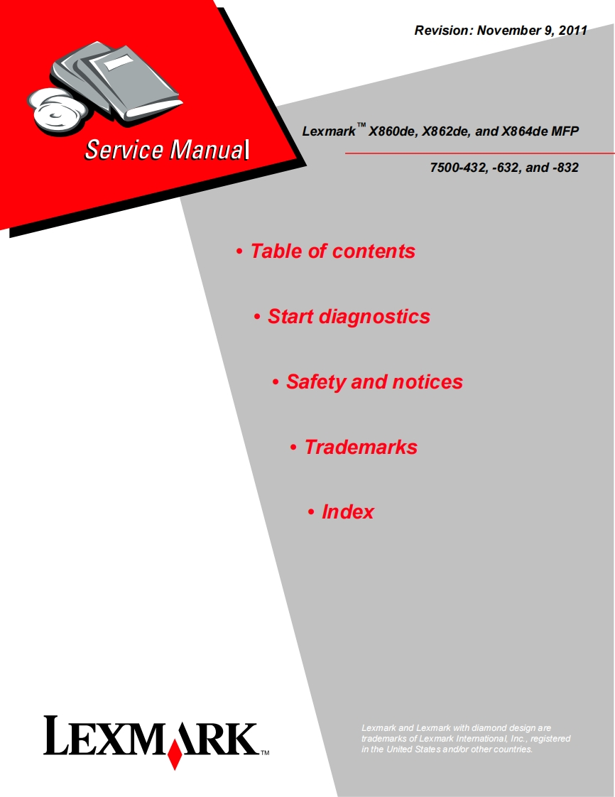 LexmarkX860862864维修维护手册