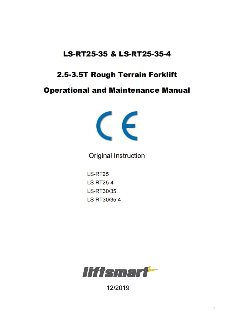 Liftsmart-LS-RT25-Operations-Manual操作与维护保养说明书手册