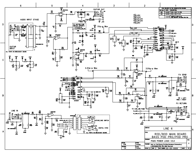 Line_6_Bass_POD_Pro_Service_Manual维修服务手册含电器原理图