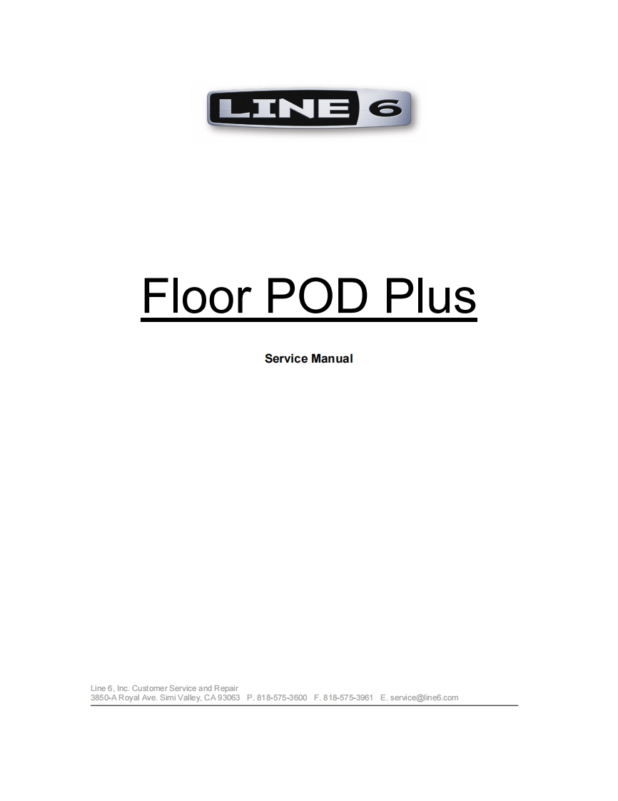 Line_6_Floor_POD_Plus_Service_Manual维修服务手册含电器原理图