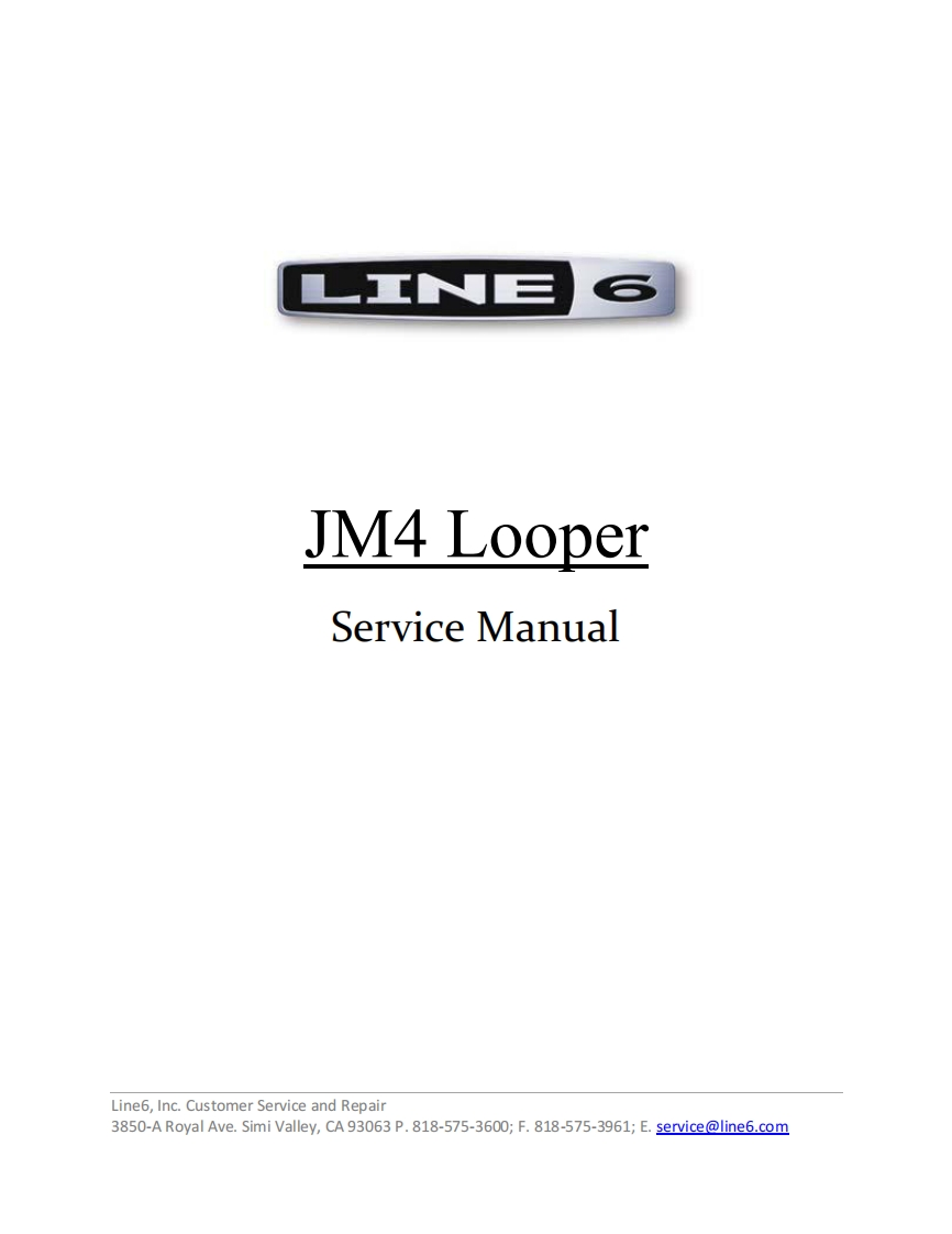 Line_6_JM4_Looper_Service_Manual维修服务手册含电器原理图