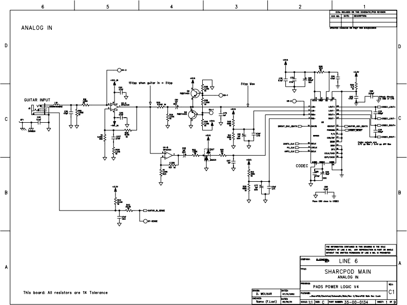 Line_6_POD_XT_(Rev.C)_Service_Manual维修服务手册含电器原理图