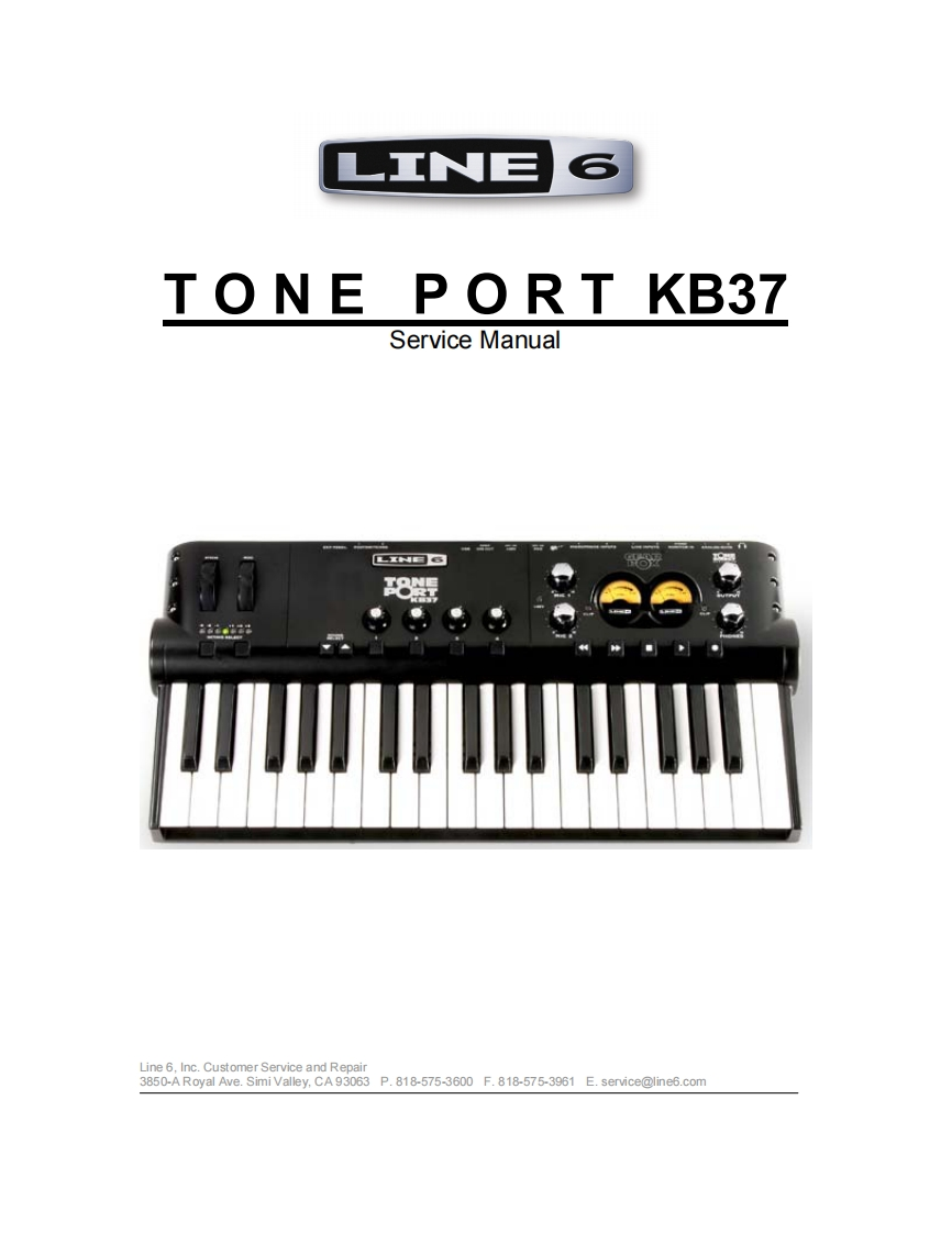 Line_6_Tone_Port_KB37_Service_Manual维修服务手册含电器原理图