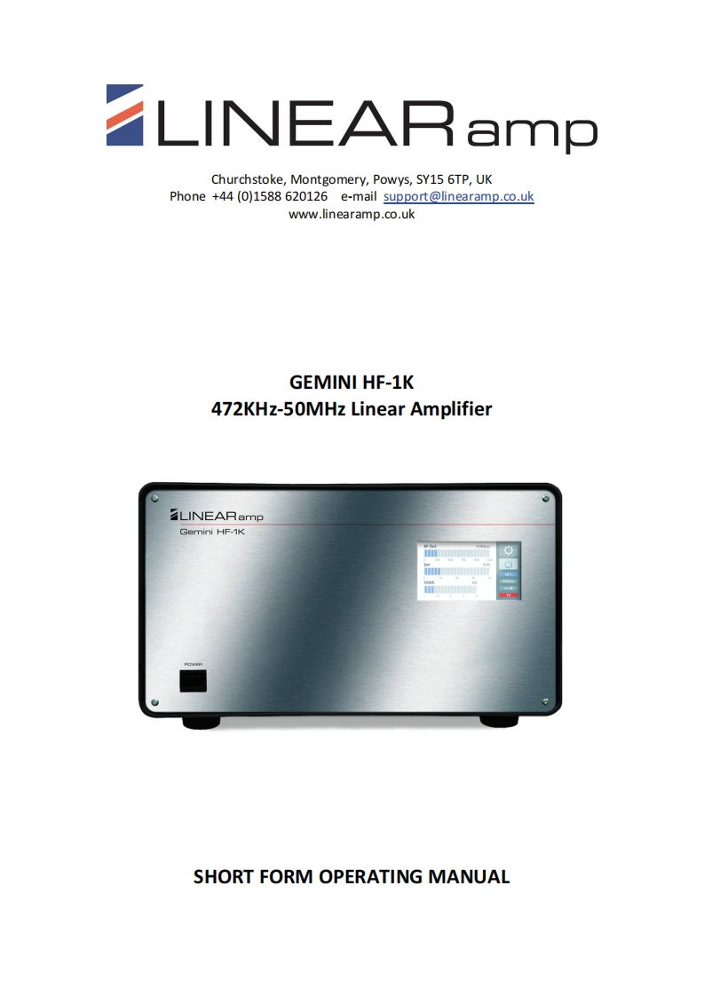 Linear-Amp-UK_Gemini_HF-1K-(Quick-Guide操作说明书手册)