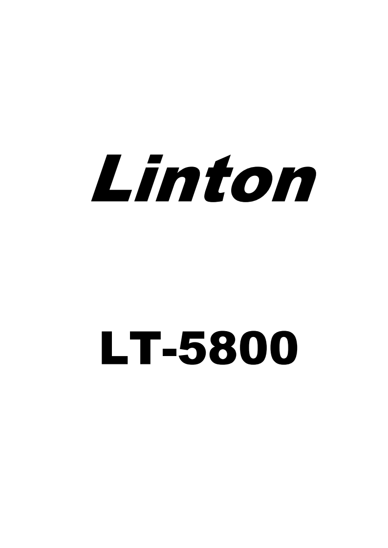 Linton_LT-5800操作说明书手册