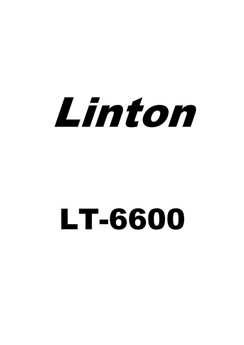 Linton_LT-6600操作说明书手册