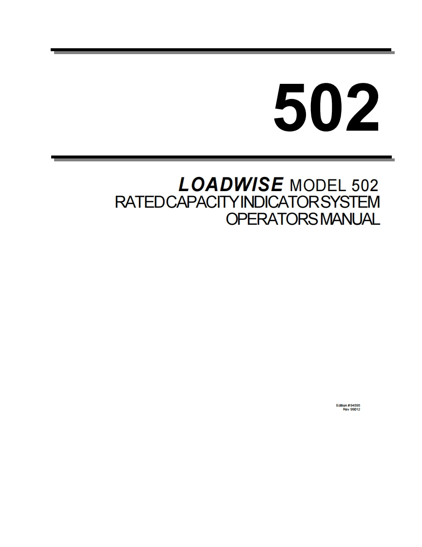Loadwise-502-RCI-操作说明书手册