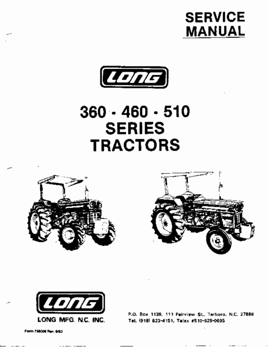 Long-UTB-530-Tractor-维修维护手册-PDF