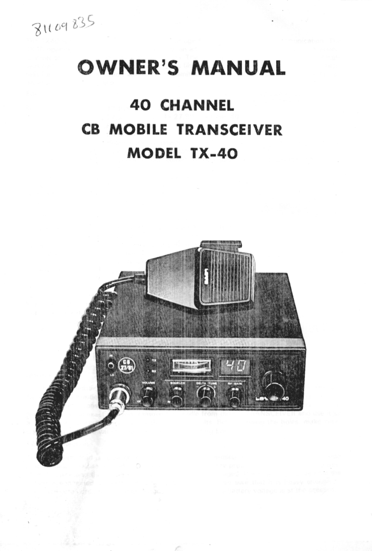 Lowe_TX-40_Manual操作说明书手册