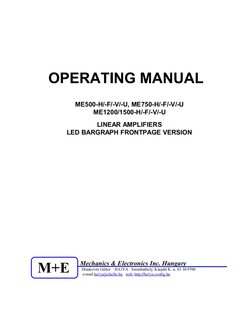 M-E_Mechanics_-_Electronics_MELEDalap_Manual操作说明书手册