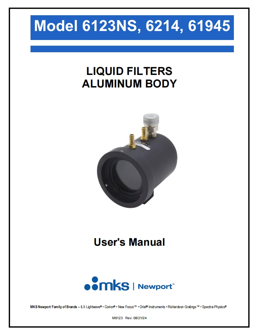 M6123-Liquid-Optical-Filters-操作说明书手册