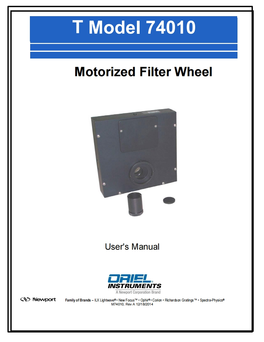 M74010A-Motorized-Filter-Wheel-操作说明书指南