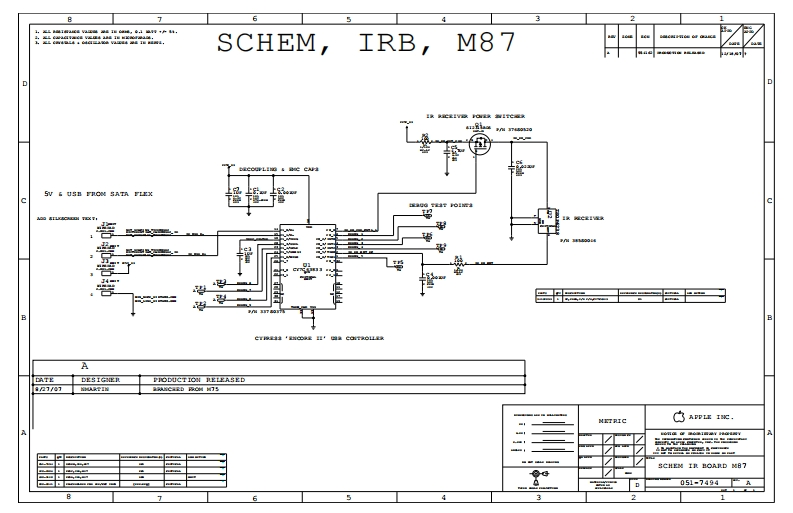 M87-IR-BOARD---051-7494笔记本电器原理图