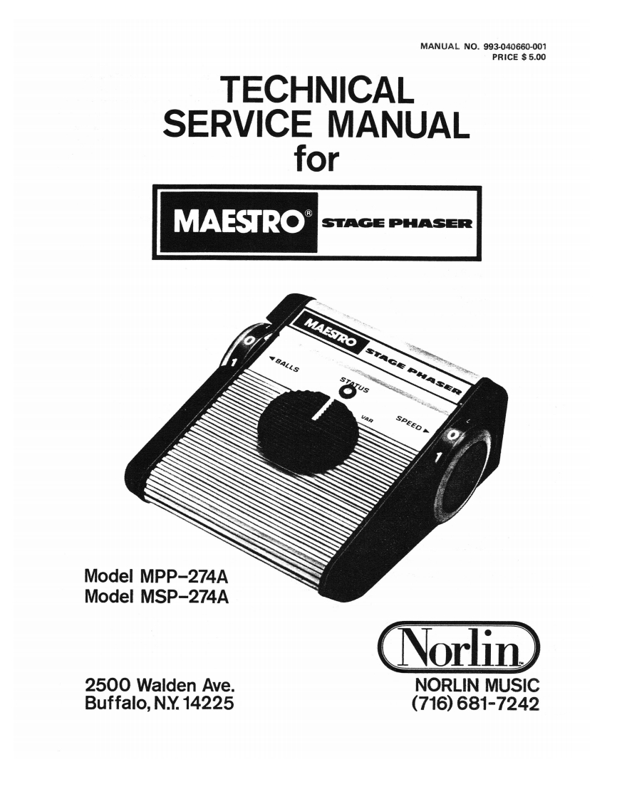 MAESTRO-STAGE-PHASER_维修手册电器原理图