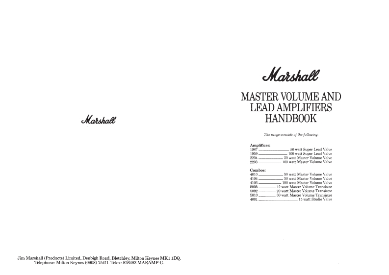 MARSHALLjcm800-mv-ld-使用说明书手册
