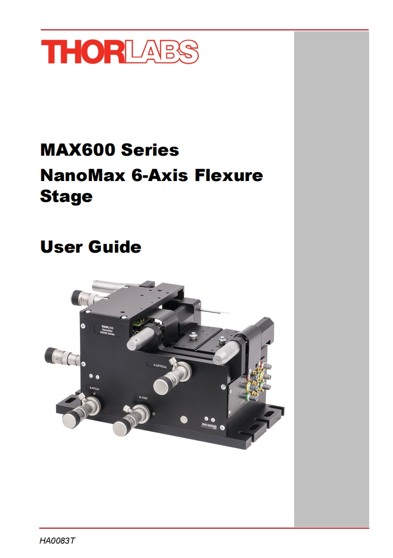 MAX601D-标准安装操作说明书手册