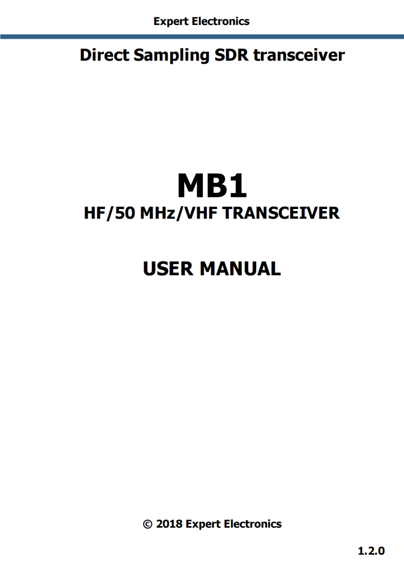 MB-1_KW-Transceiver_SW-Transceiver_使用说明书手册-EN