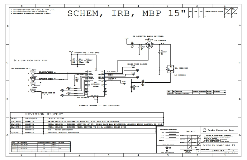 MBP15-IRB-MBP15-051-7287笔记本电器原理图