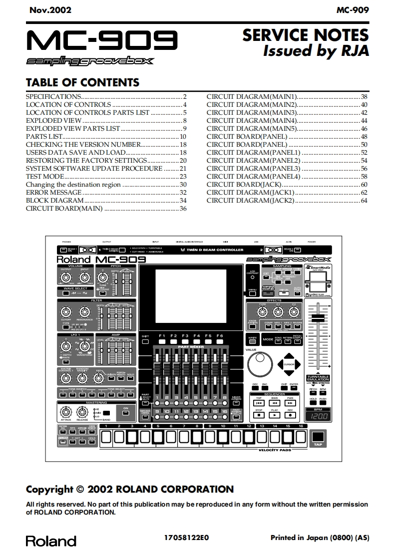 MC-909_维修手册电器原理图