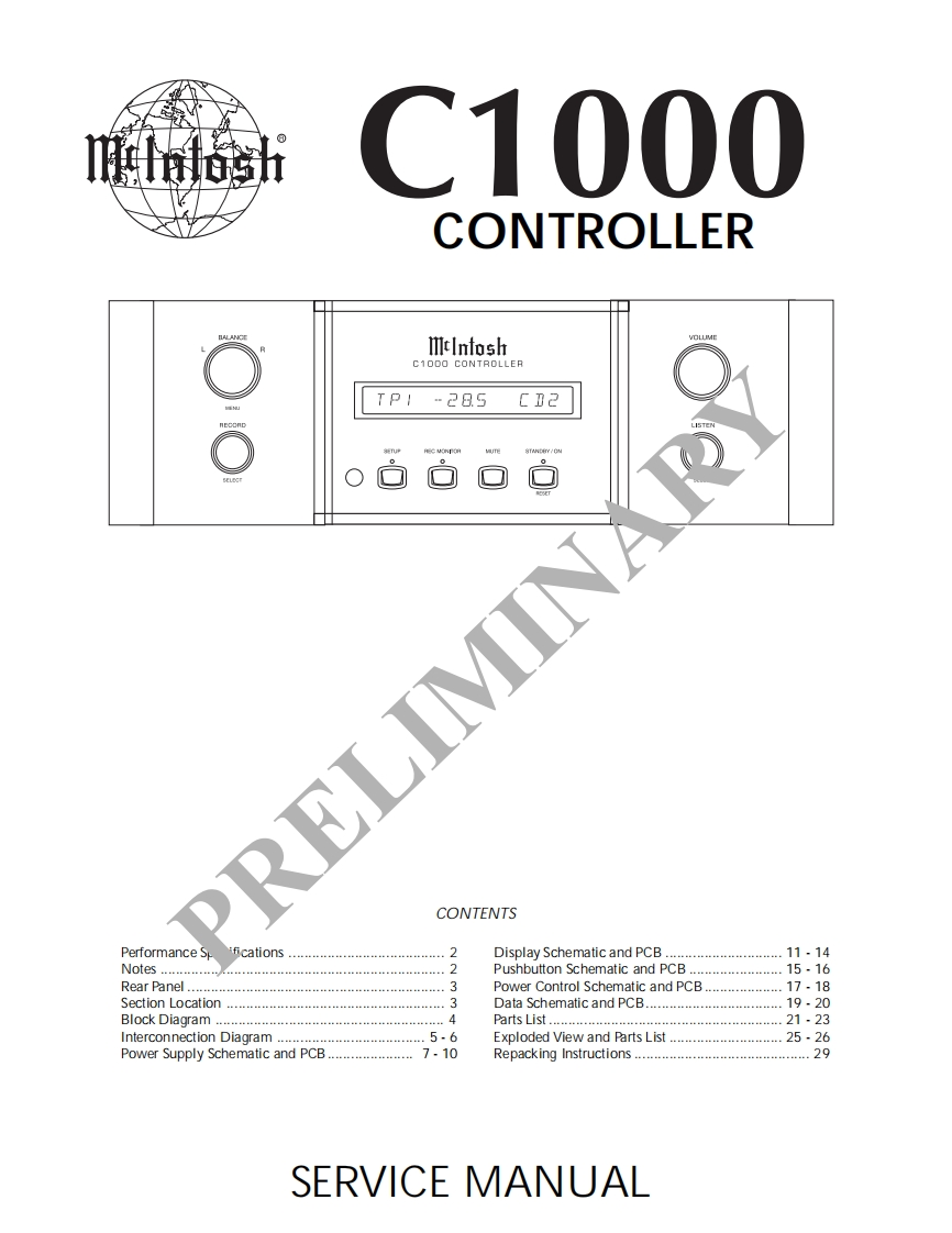 MCINTOSH-C1000C_service-manual维修手册