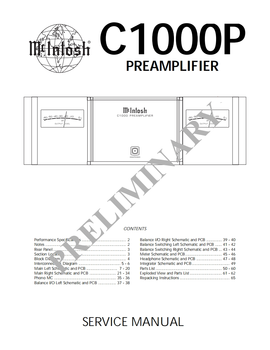 MCINTOSH-C1000P_service-manual维修手册