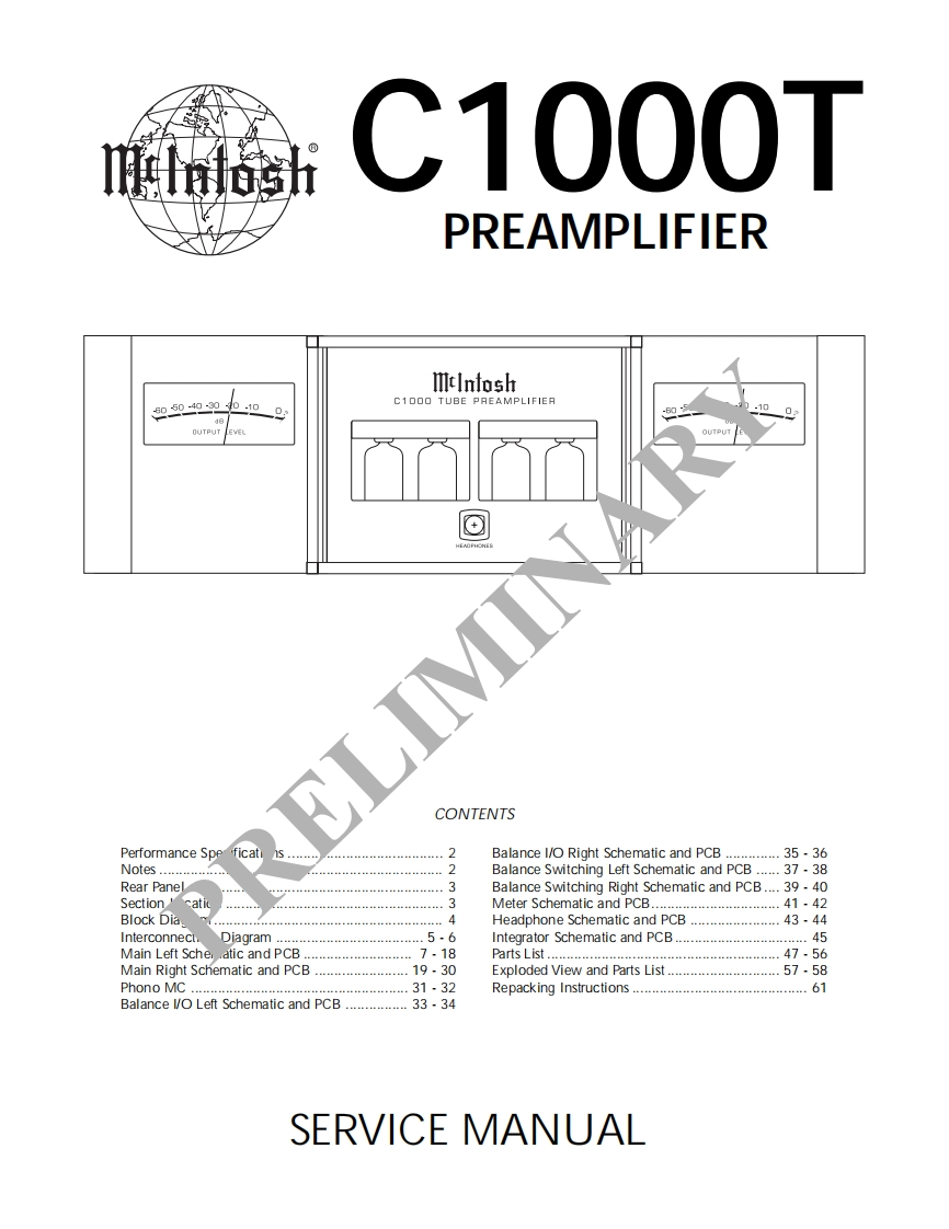 MCINTOSH-C1000T_service-manual维修手册